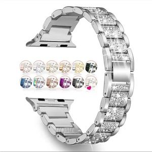 Bling Strap For Apple Watch Band 40mm 41mm 38mm watch Bracelet silver